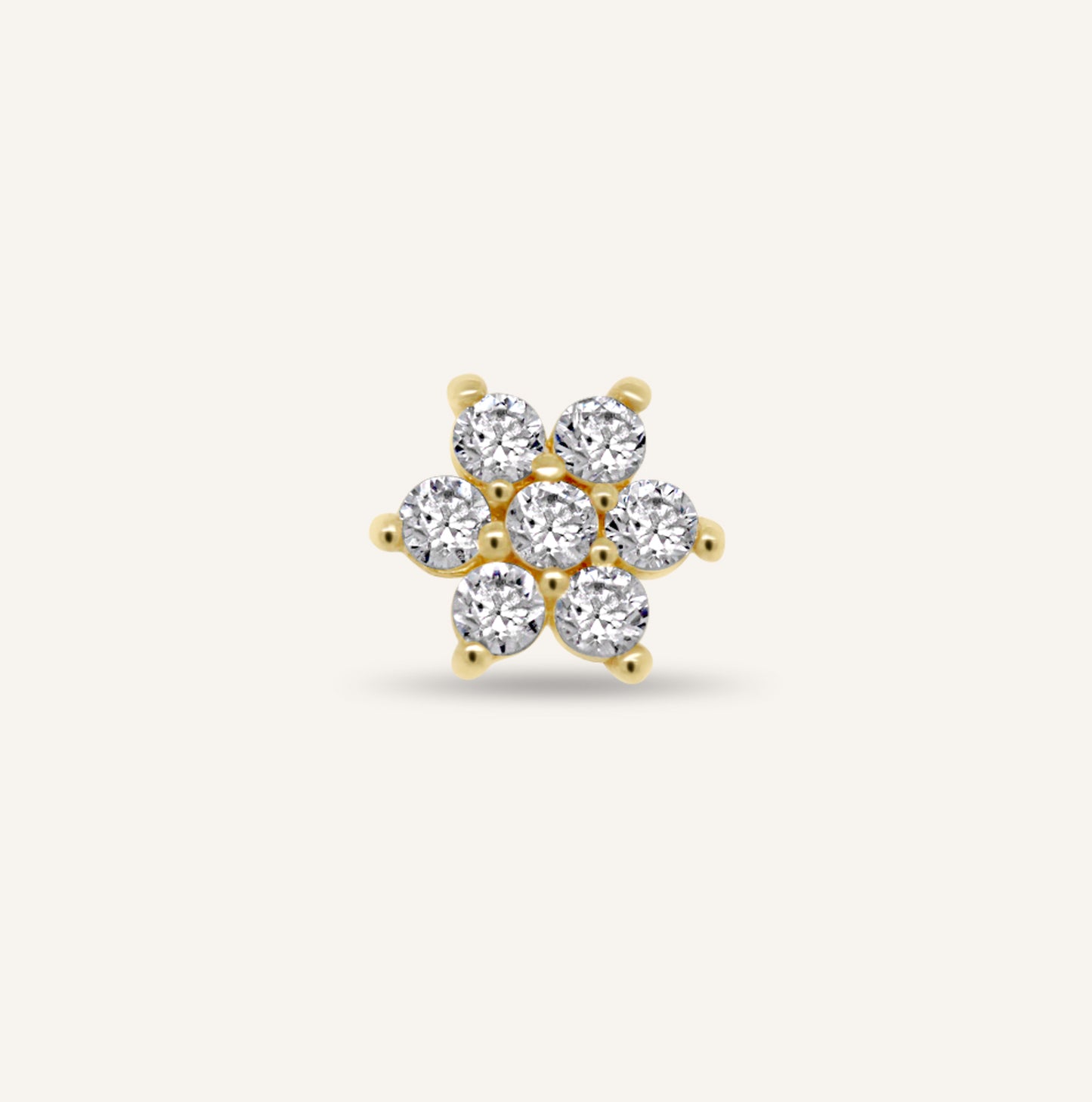 14K 7 Petals Flower Flatback