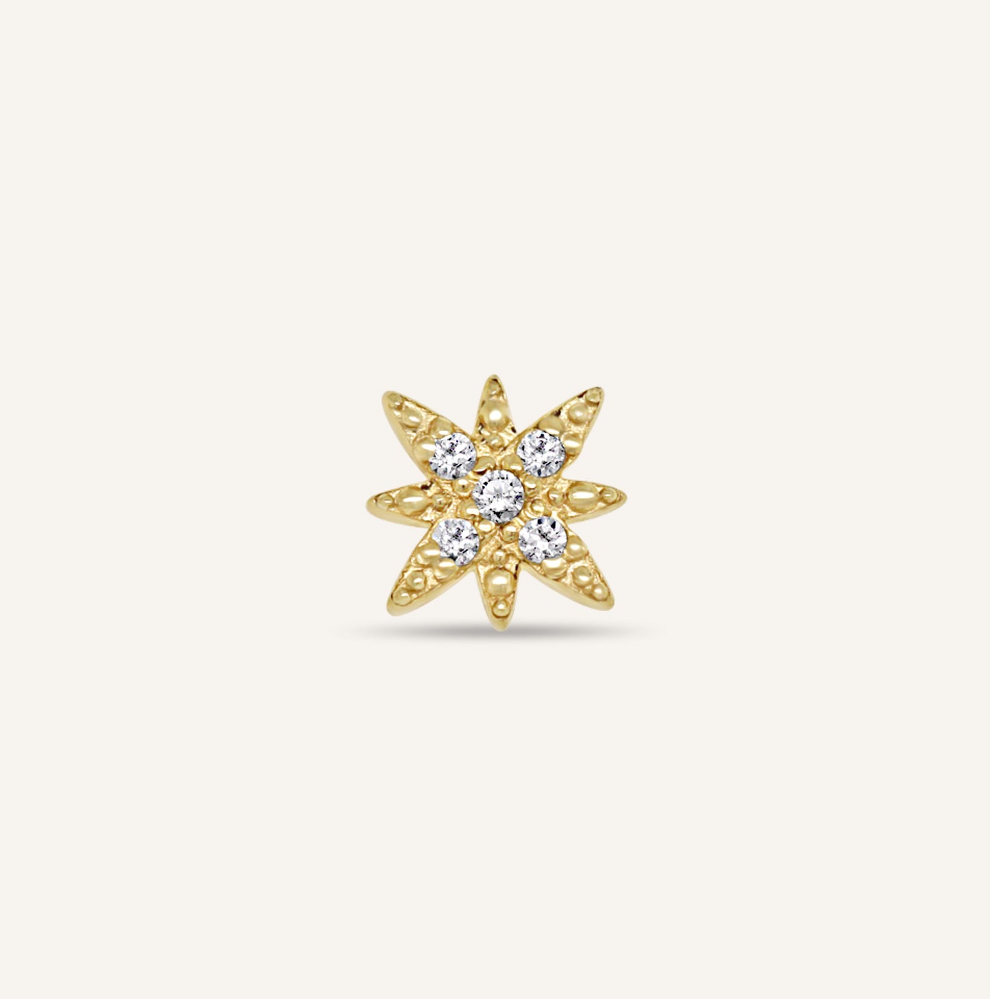 14K CZ Polar Star Flatback