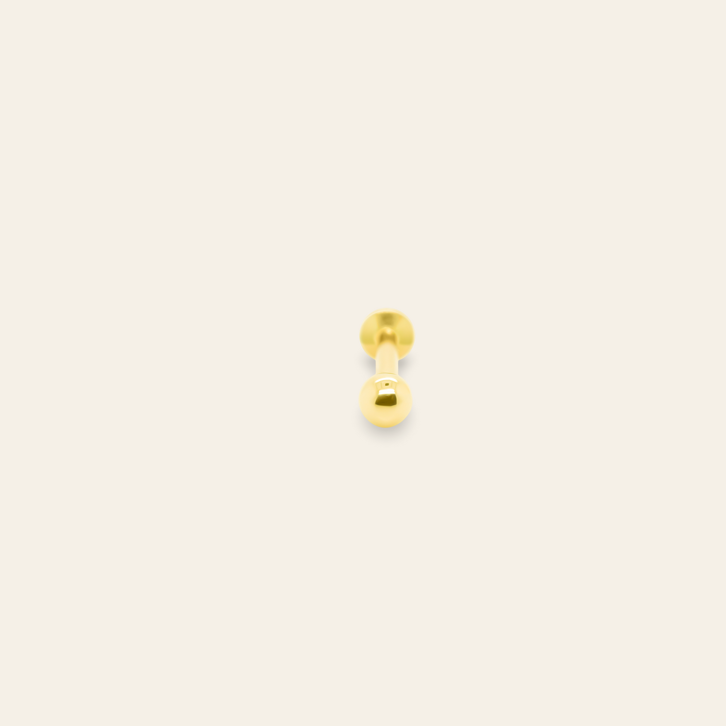 14K Gold Plain Ball Flatback