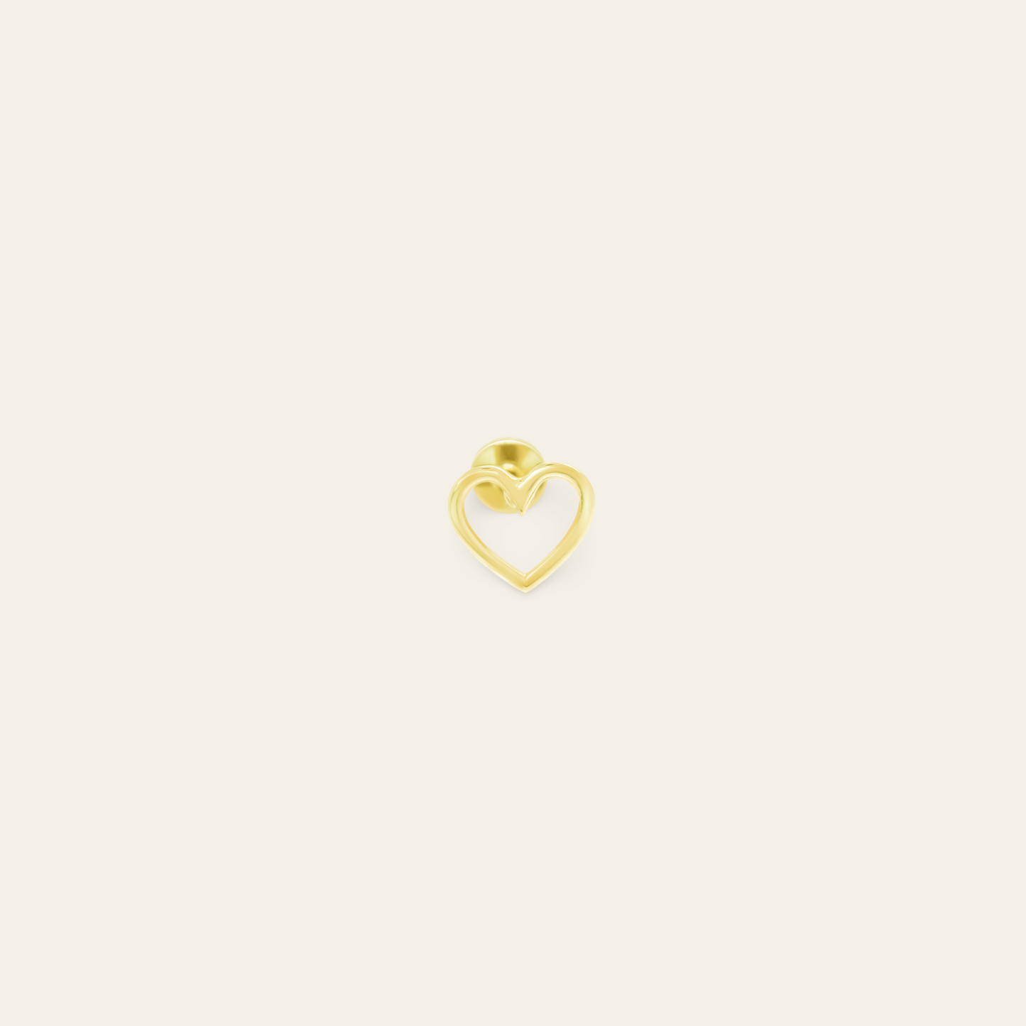14K Gold Heart Flatback