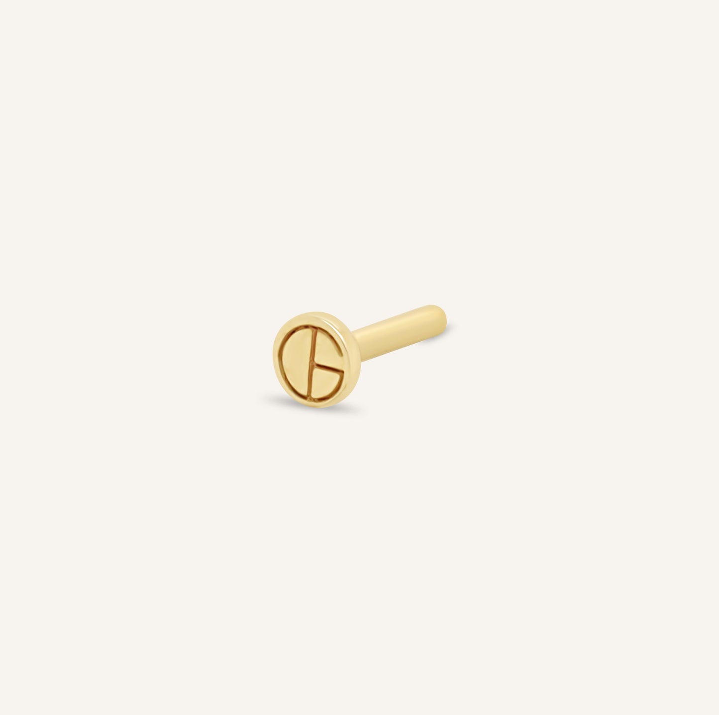 14K Gold Crescent with CZ Flatback