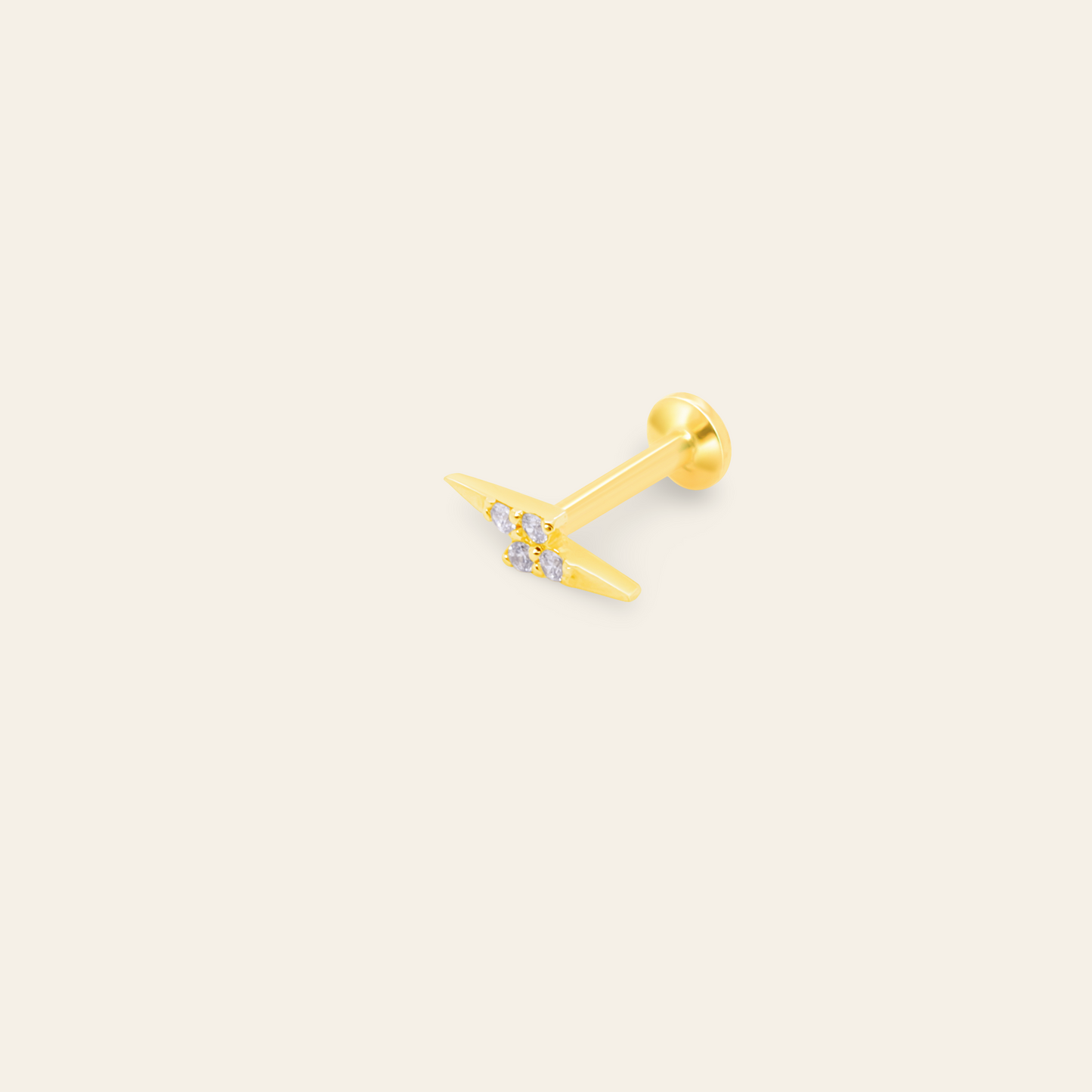 14K Lightning CZ Flatback