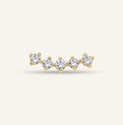 14K 5 CZ Cluster Flatback