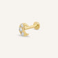 14K Gold CZ Crescent Flatback