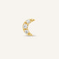 14K Gold CZ Mini Crescent Flatback