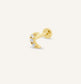 14K Gold CZ Mini Crescent Flatback