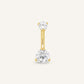 14K Yellow Gold CZ Belly Ring