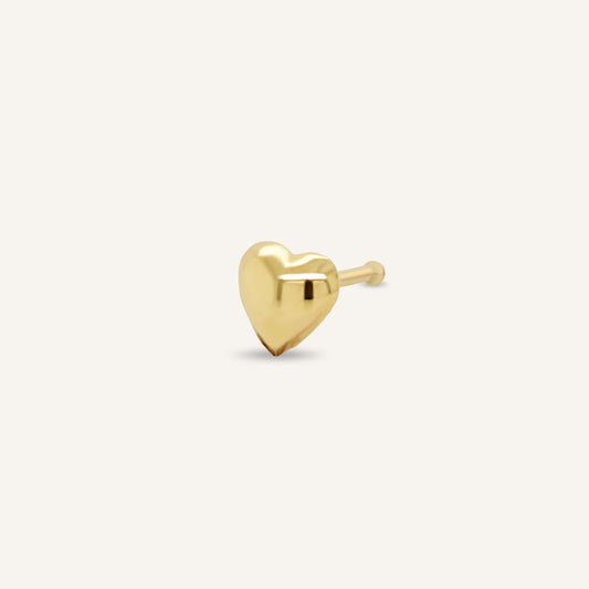 14K Heart Nose Bone Stud