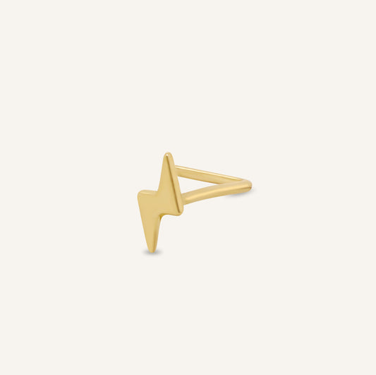14K Lightning L Shape Nose Ring