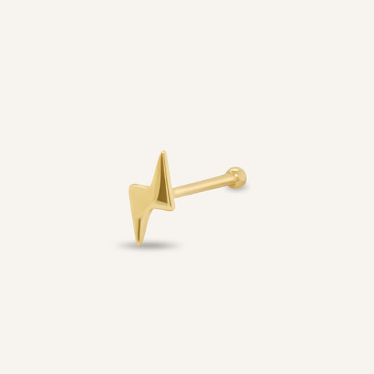14K Lightning Nose Bone Stud