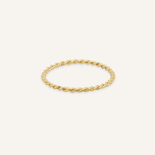 14K Gold Twist Nose Hoop