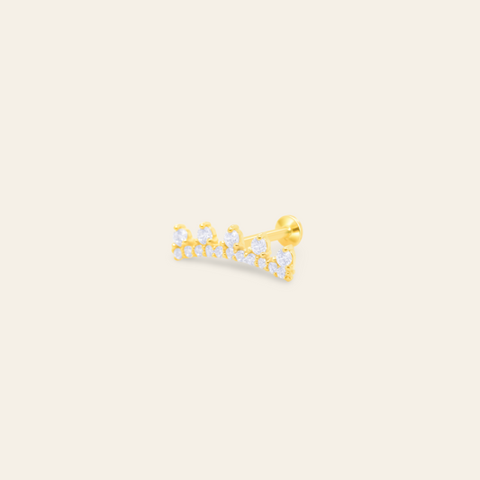 14K CZ Tiara Flatback