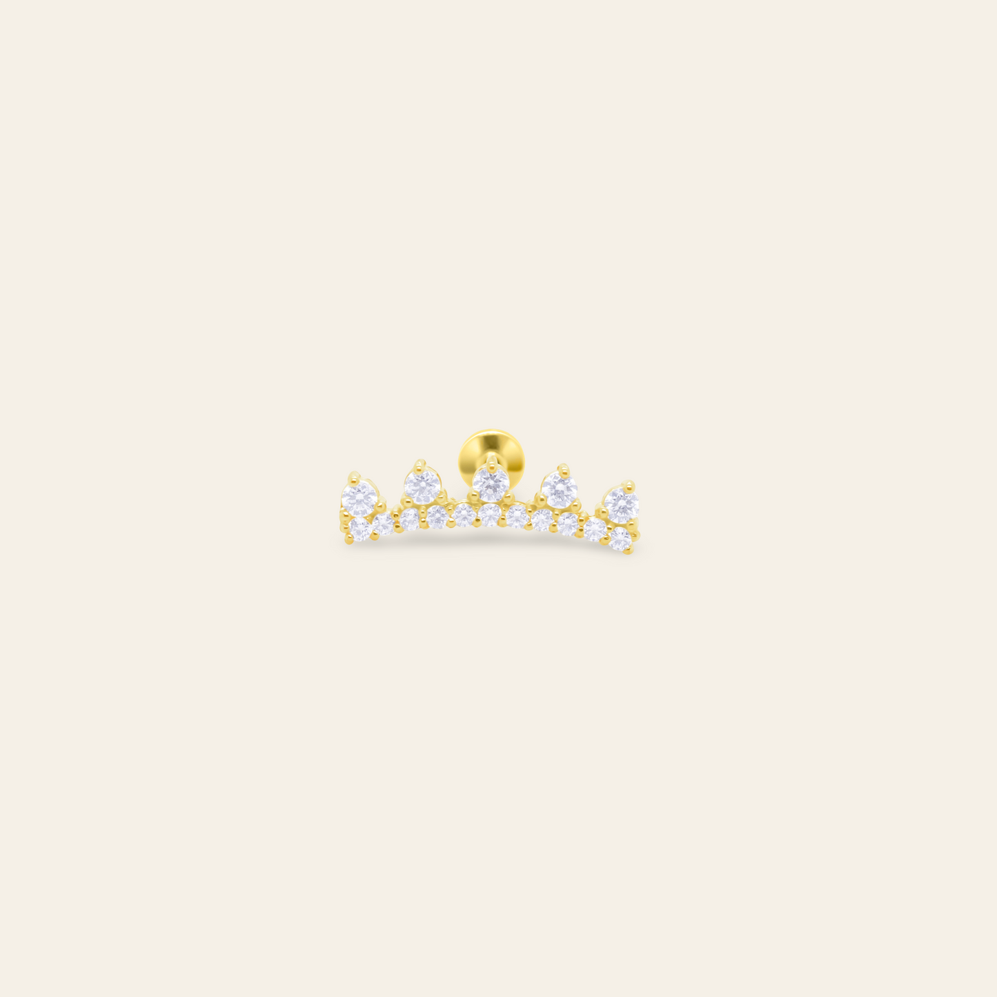 14K CZ Tiara Flatback