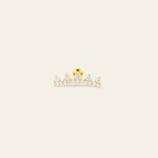 14K CZ Tiara Flatback