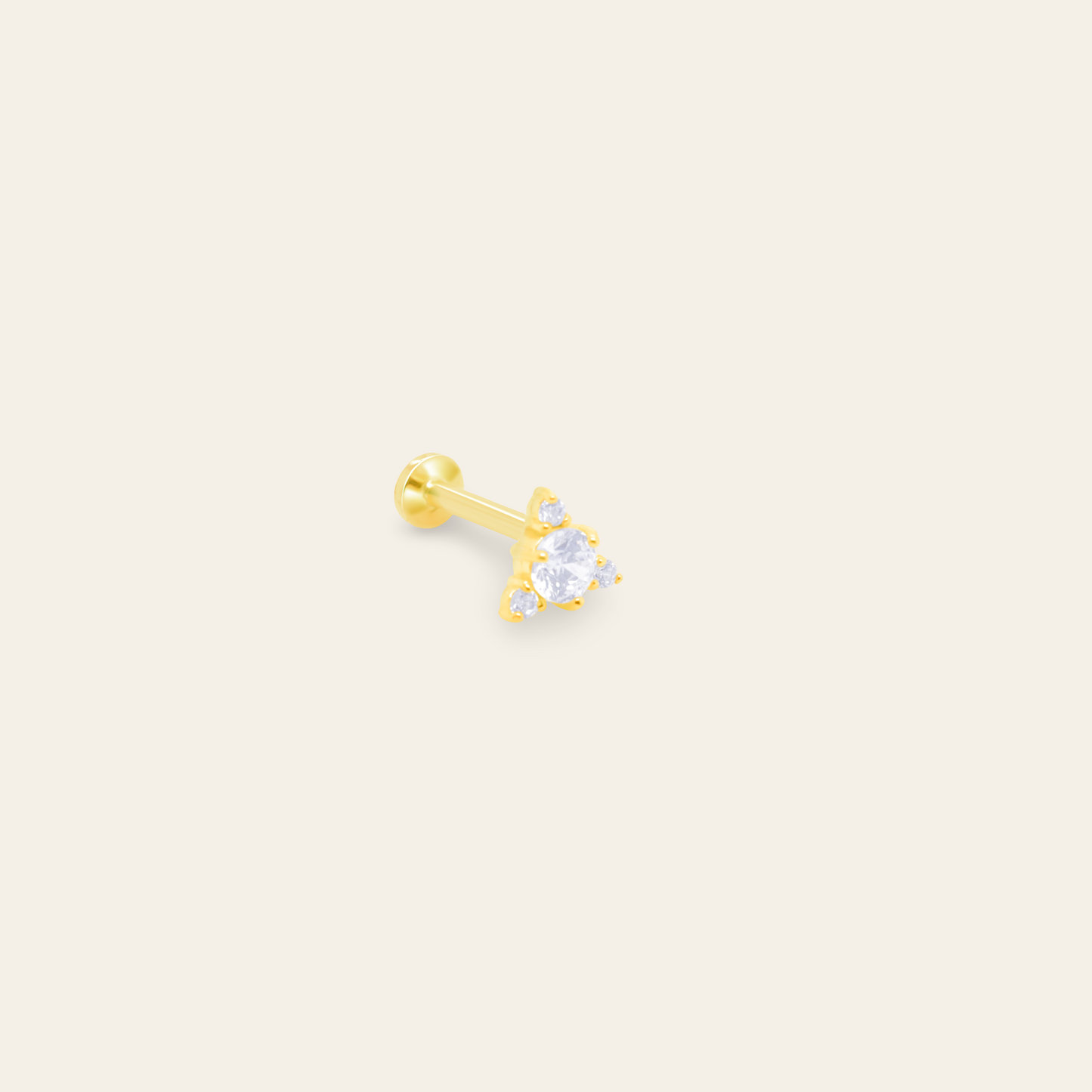 14K Gold CZ Shooting Star Flatback