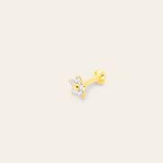 14K 5 Petal Flower CZ Flatback