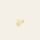 14K Gold Crescent with Star Flatback