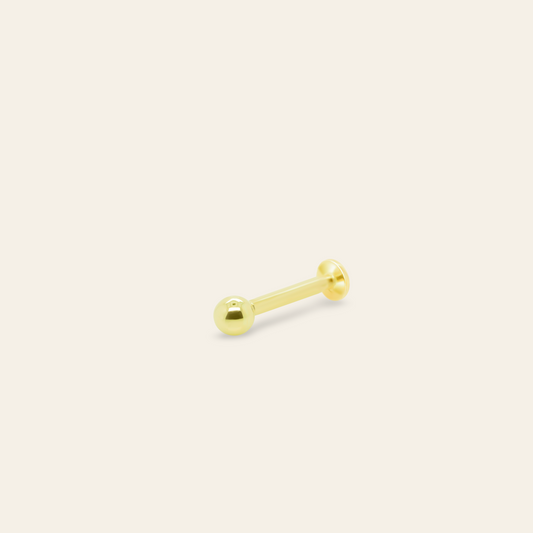 14K Gold Plain Ball Flatback