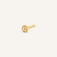 14K Gold CZ Mini Crescent Flatback