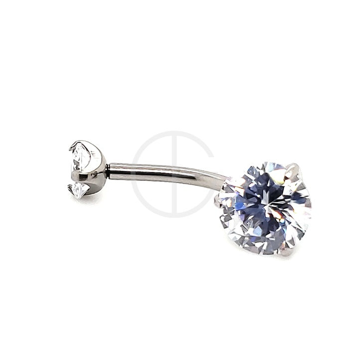 F136 Titanium Regular CZ Set Belly Ring